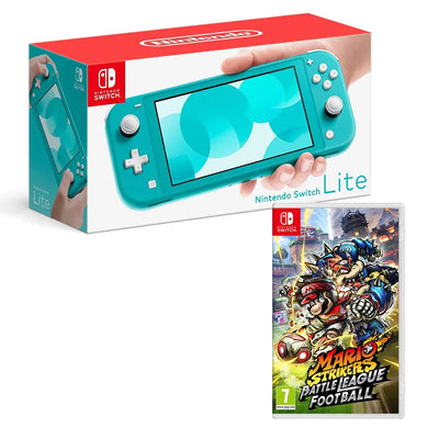 Nintendo Switch Lite - Turquoise with Mario Strikers: Battle League