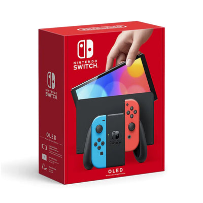 Nintendo Switch OLED Model - Neon Red &amp; Blue Joy Con