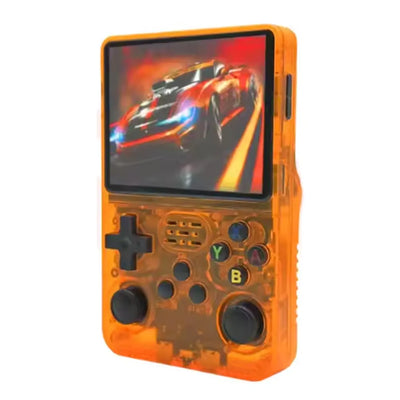 R36S Retro Handheld Game Console with 3.5 Inch IPS HD Display, Linux System, 1000 Inbuilt Games, 64GB Game Card – Compact Pocket Video Game (Ornage)