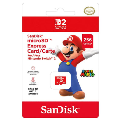 Sandisk microSD Express Card 256GB, Official Storage Expansion for Nintendo Switch 2